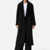 Ena Pelly Lana Wool Coat - Black< Wool Coat | Leather Jacket