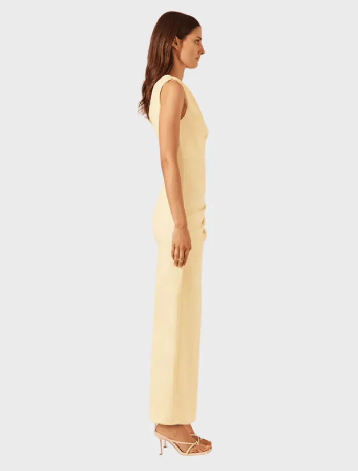 lani_gathered_midi_dress__3.webp Shona Joy Lani Gathered Midi Dress - Vanilla< Midi Dresses | Skirts