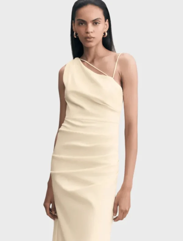 Shona Joy Lani Gathered Midi Dress - Vanilla< Midi Dresses | Skirts