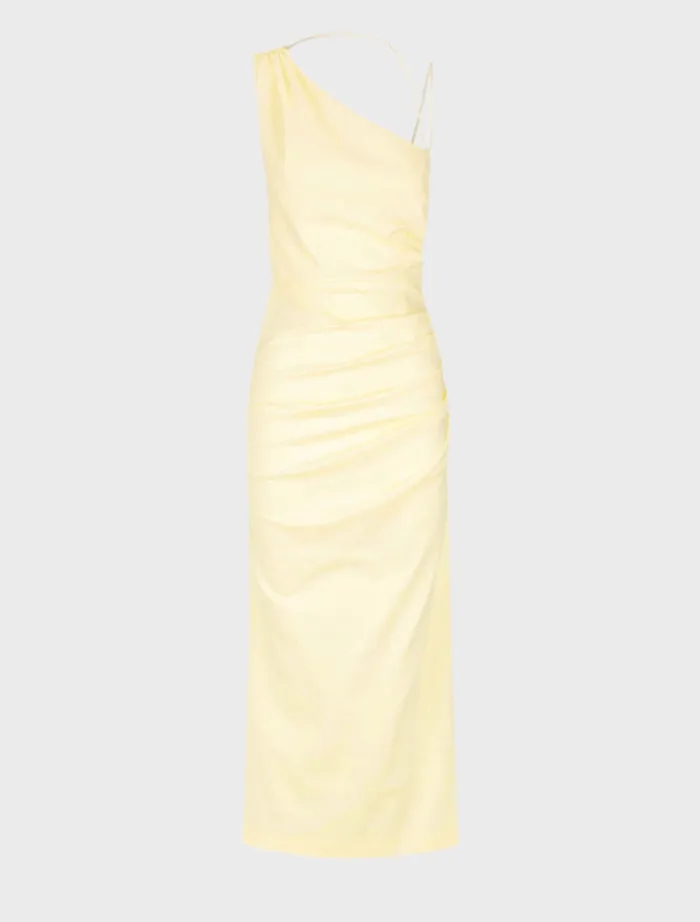 lani_gathered_midi_dress__8.webp Shona Joy Lani Gathered Midi Dress - Vanilla< Midi Dresses | Skirts