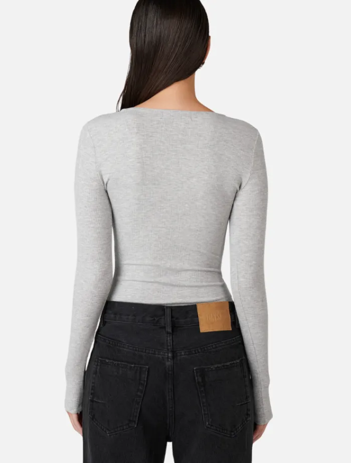 lara_bodysuit__grey_marle_1.webp Bayse Lara Bodysuit - Grey Marle< Shirts | Bodysuits