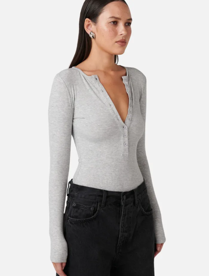 lara_bodysuit__grey_marle_2.webp Bayse Lara Bodysuit - Grey Marle< Shirts | Bodysuits