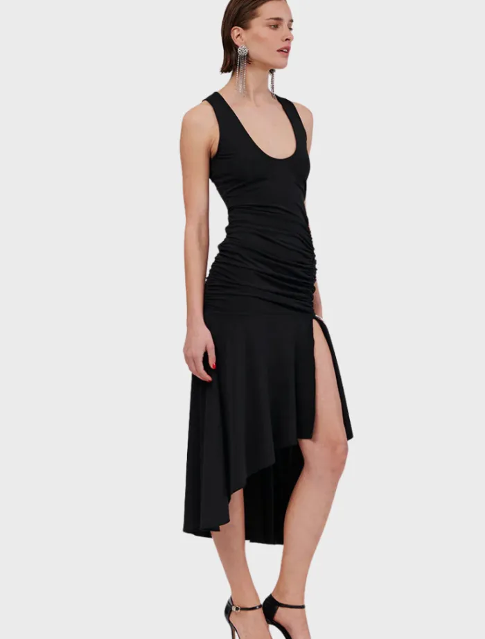 lucia_sleeveless_rouched__1.webp Suboo Lucia Sleeveless Rouched Maxi Dress - Black< Casual Dresses | Midi Dresses