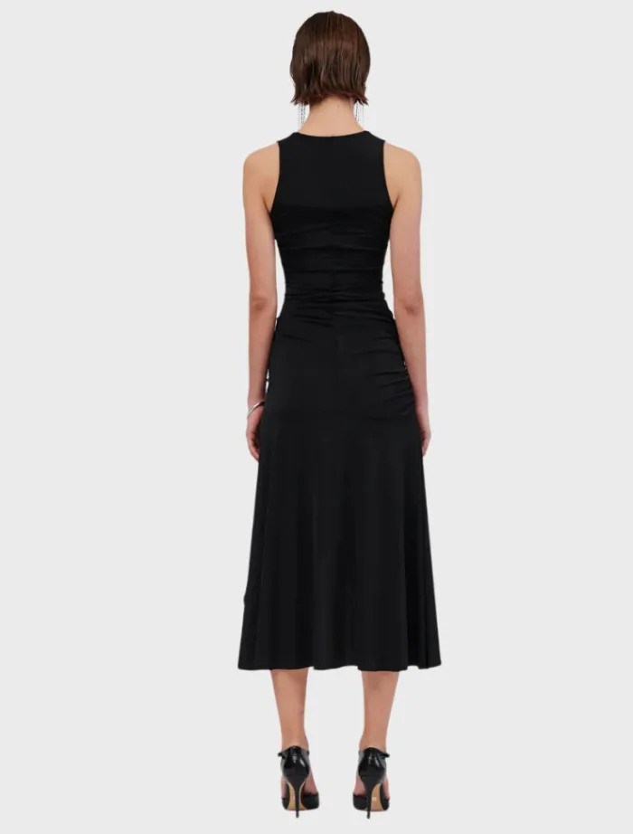 lucia_sleeveless_rouched__3.webp Suboo Lucia Sleeveless Rouched Maxi Dress - Black< Casual Dresses | Midi Dresses