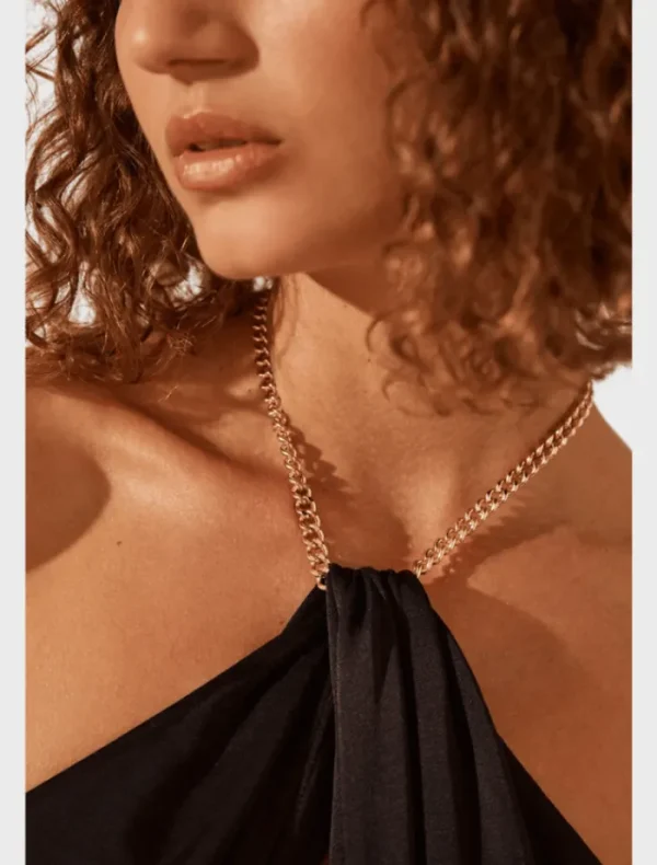 Shona Joy Lydie Chain Halter Dress - Black< Midi Dresses | Skirts