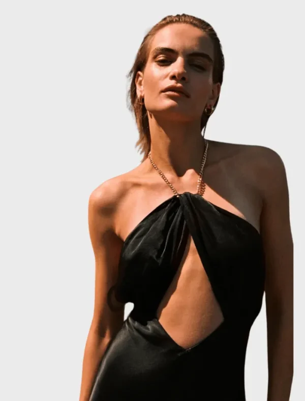 Shona Joy Lydie Chain Halter Dress - Black< Midi Dresses | Skirts