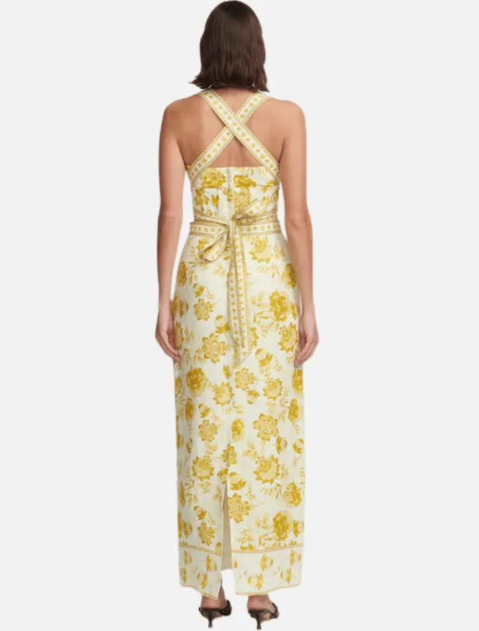 marielle_midi_skirt__gold_5.webp Hansen & Gretel Marielle Midi Skirt - Golden Nectar< Skirts | Tops