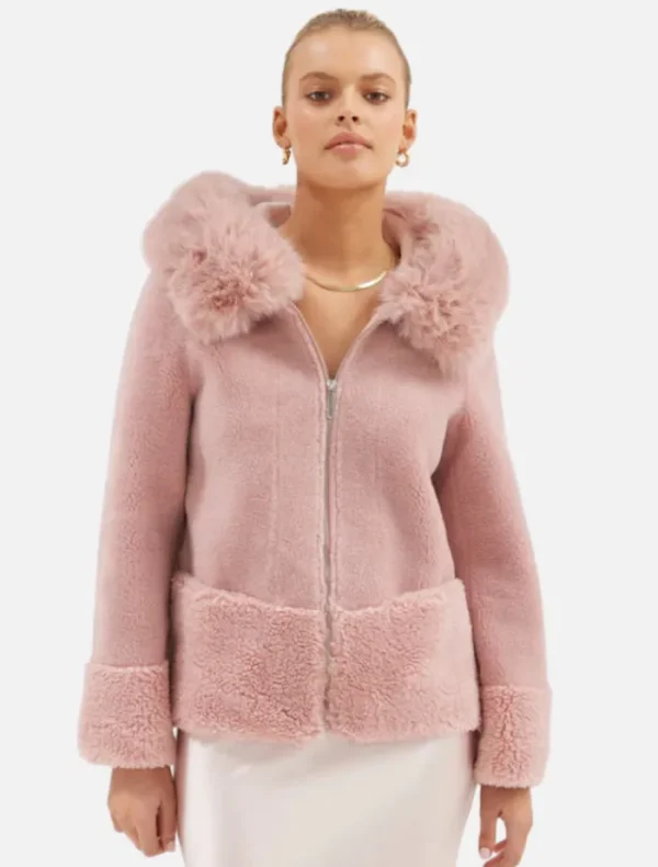 Bubish Maya Jacket - Dusty Pink< Wool Coat | Leather Jacket