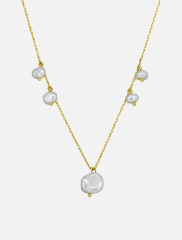 Jolie and Deen Mimi Necklace - Gold + Pearl< Necklaces