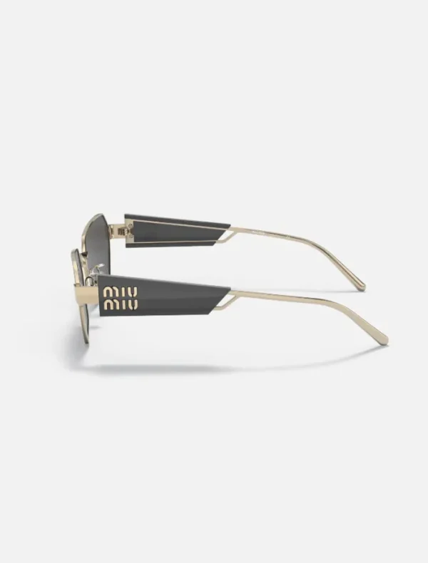 Miu Miu 0MU53WS Sunglasses - Black and Gold< Sunglasses | Uv Protection