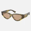 Miu Miu 0MU03ZS Sunglasses - Striped Ivy W Light Orange Mirror< Sunglasses