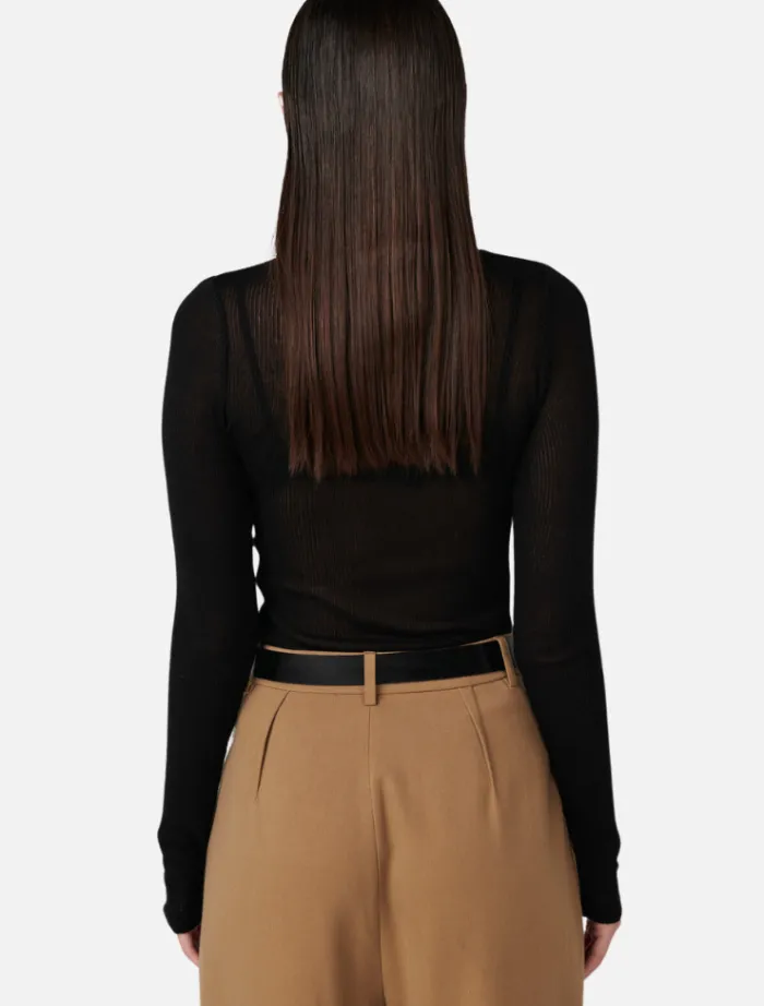 myles_crew_neck_top__blac_1.webp Bayse Myles Crew Neck Top - Black< Long Sleeve Dresses | Casual Dresses