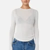 Bayse Myles Crew Neck Top - White< Shirts | Tops