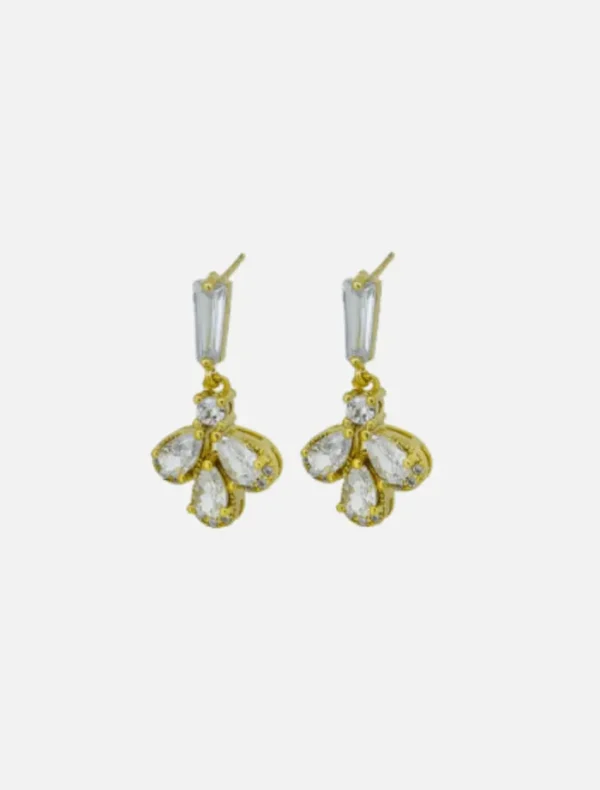 Jolie and Deen Nancy Crystal Earrings - Gold< Earrings