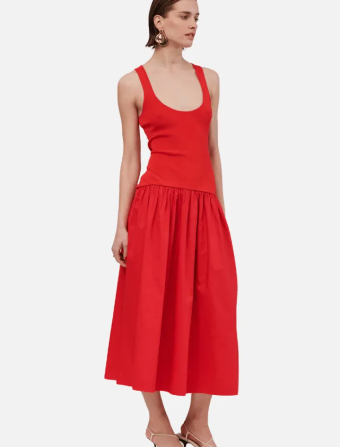 naples_drop_waist_maxi_dr_1.webp Suboo Naples Drop Waist Maxi Dress - Red< Casual Dresses | Midi Dresses