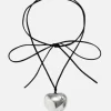 Insurge Clothing Neo Heart Choker - Silver< Necklaces