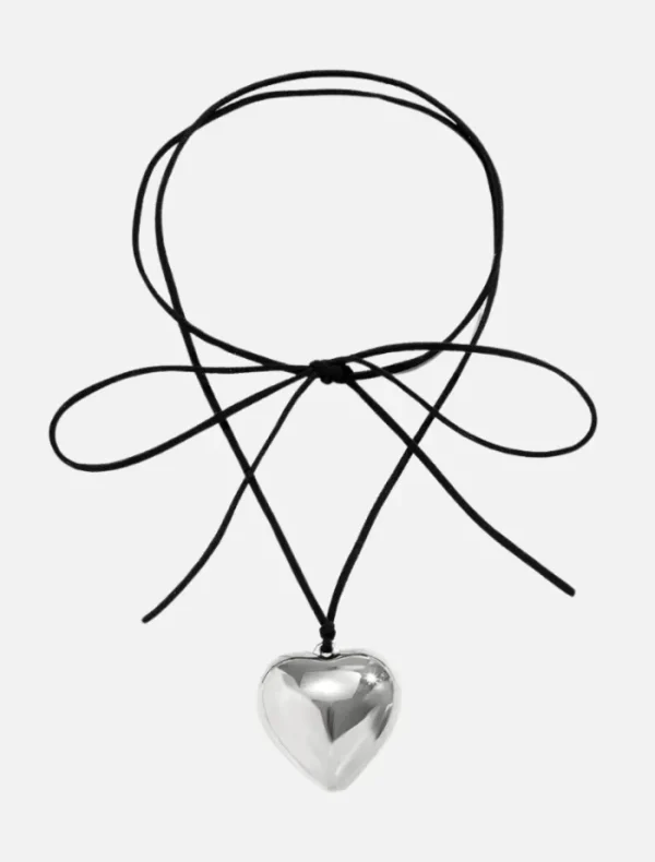Insurge Clothing Neo Heart Choker - Silver< Necklaces