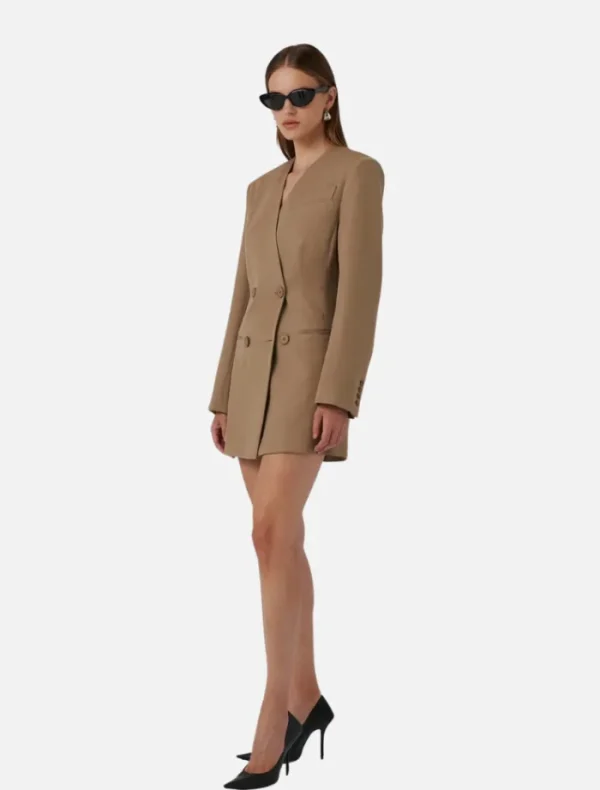 Effie Kats Neriah Blazer Dress - Latte< Long Sleeve Dresses | Mini Dresses