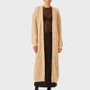 Shona Joy Olivia Longline Cardigan - Oat/ Ivory< Knitwear