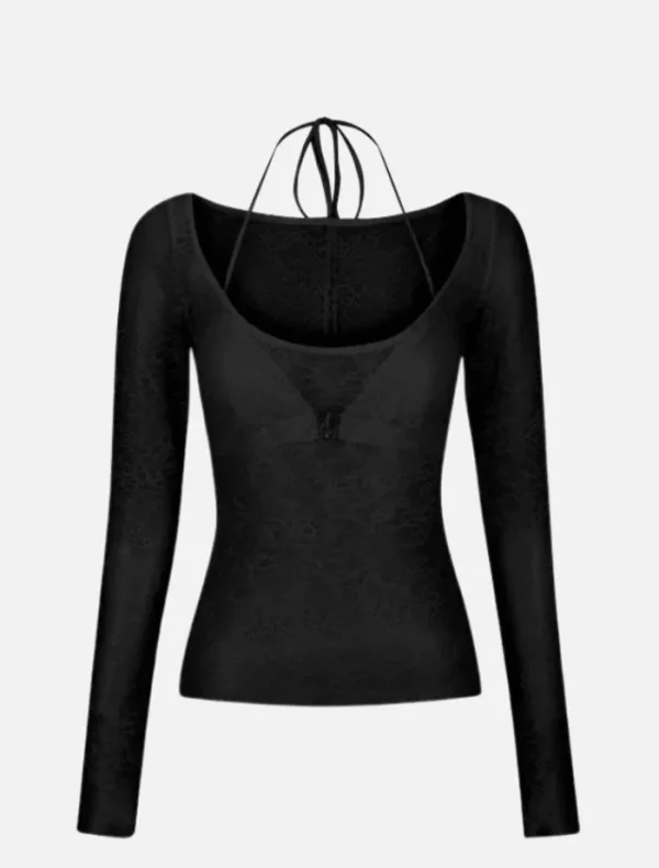 Hansen & Gretel Omar Reversible Lace Top - Black< Tops