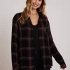 Bella Dahl Oversized Shirt with Pocket - Autumn Sunset Plaid< Shirts