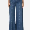 PAIGE Portia Inset Pocket Wide Leg Jeans - Bronx< Denim