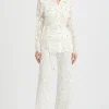 Sonya Rana Lace Blazer - White< Pants