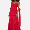 For Love & Lemons Rita Lace Gown - Red< Bras / Briefs | Skirts