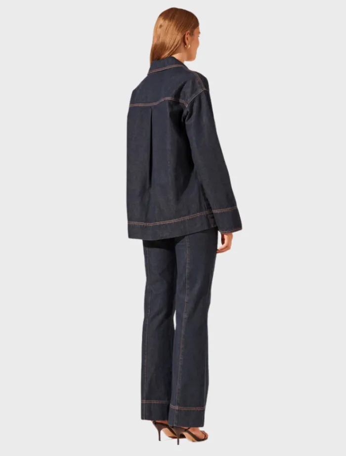 rita_patch_pocket_shirt___3.webp Shona Joy Rita Patch Pocket Shirt - Deep Indigo< Shirt Dresses | Long Sleeve Dresses