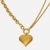 Insurge Clothing Roxanne Asymmetrical Heart Necklace - Gold< Necklaces