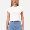 Abrand 90s Icon Baby Tee - White Sand< Shorts | Shirts