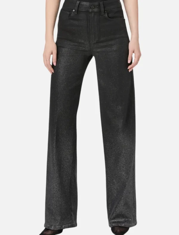 PAIGE Sasha High Rise Wide Leg - Black Silver Glitter Ombre< Denim | Tops