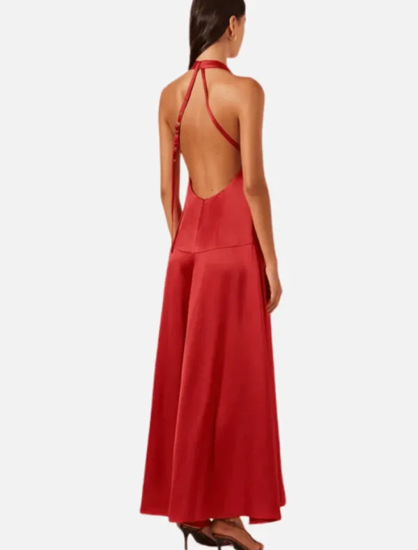 Shona Joy Savanna Halter Open Back Maxi Dress - Chilli< Casual Dresses | Mini Dresses