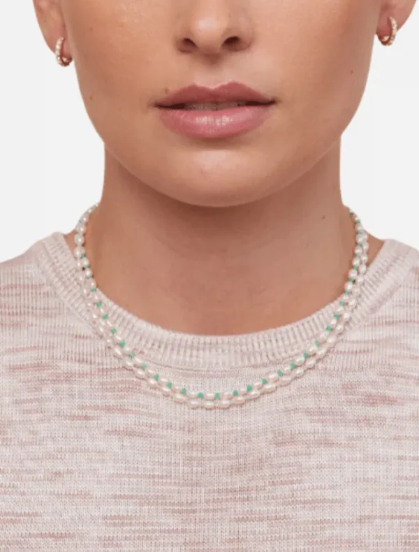 Jolie and Deen Sayla Pearl Necklace - Grey< Necklaces