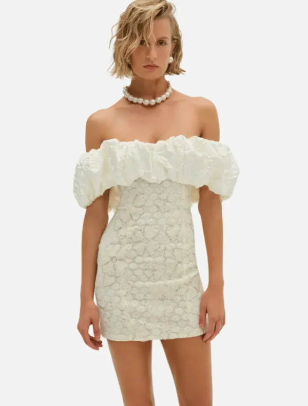 For Love & Lemons Snowflake Daisy Mini Dress - Cream< Casual Dresses | Mini Dresses