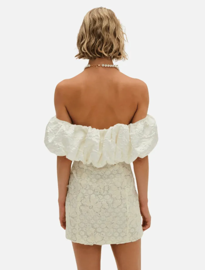 snowflake_daisy_mini_dres_3.webp For Love & Lemons Snowflake Daisy Mini Dress - Cream< Casual Dresses | Mini Dresses