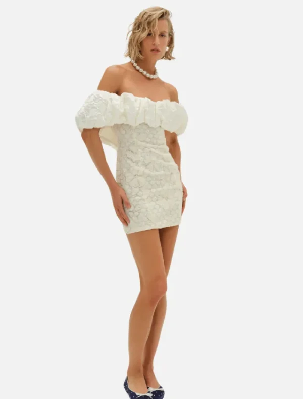 For Love & Lemons Snowflake Daisy Mini Dress - Cream< Casual Dresses | Mini Dresses