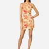 Winona Solene Asymmetrical Short Dress - Orange Floral< Casual Dresses | Mini Dresses