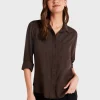 Bella Dahl Split Back Button down - Chestnut Brown< Shirts | Tops