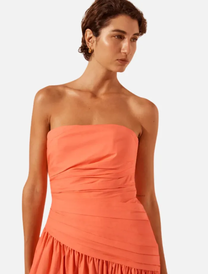 strapless_tiered_maxi_dre_3.webp Shona Joy Strapless Tiered Maxi Dress - Coral< Skirts