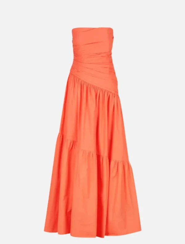 Shona Joy Strapless Tiered Maxi Dress - Coral< Skirts