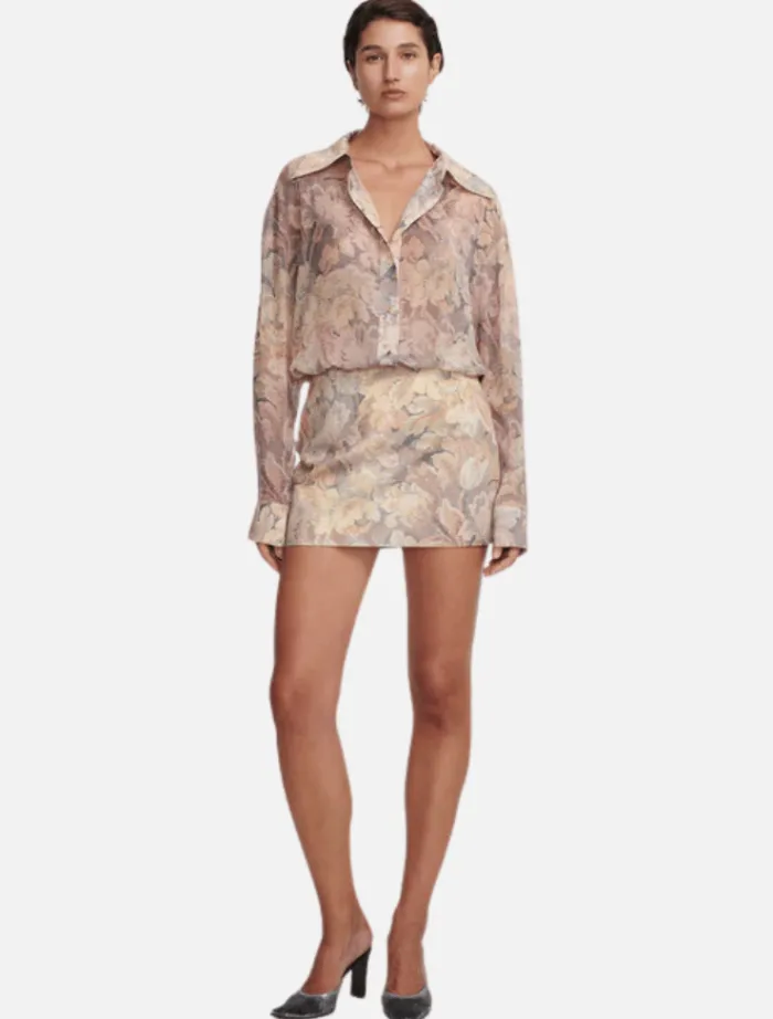 teller_mini_skirt__antiqu_2.webp Hansen & Gretel Teller Mini Skirt - Antique Floral< Shirt Dresses | Mini Dresses