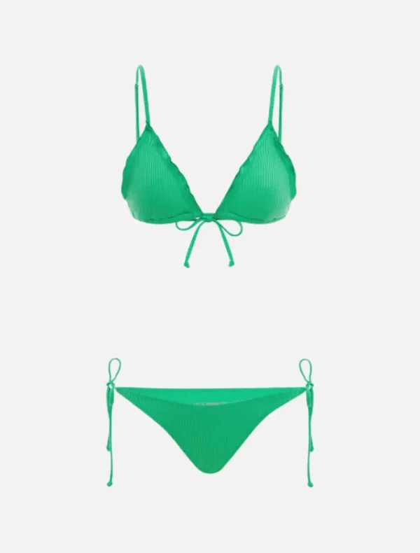It's Now Cool The Frill Tri Top - Parakeet Rib< Swimwear | Tops