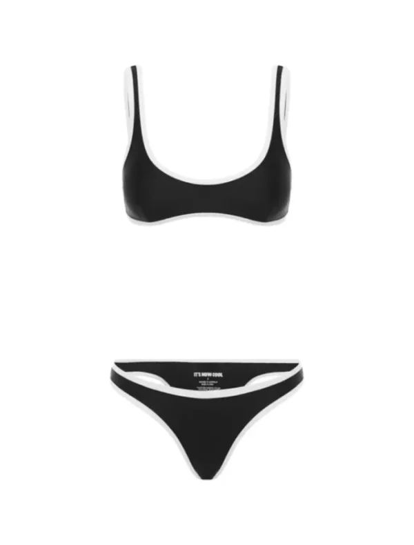 It's Now Cool The 90’S Duo Crop Top - Black & White Contrast< Swimwear | Tops