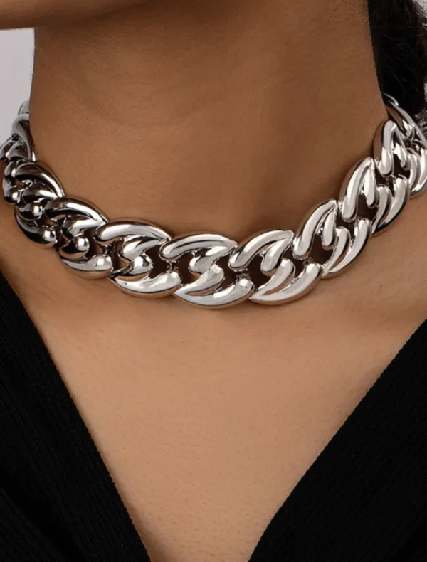 Insurge Clothing Twist Chain Choker - Silver< Necklaces
