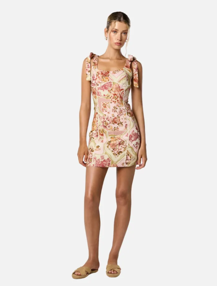 vaughn_tie_short_dress__v_0.webp Winona Vaughn Tie Short Dress - Vintage Florals< Casual Dresses | Mini Dresses