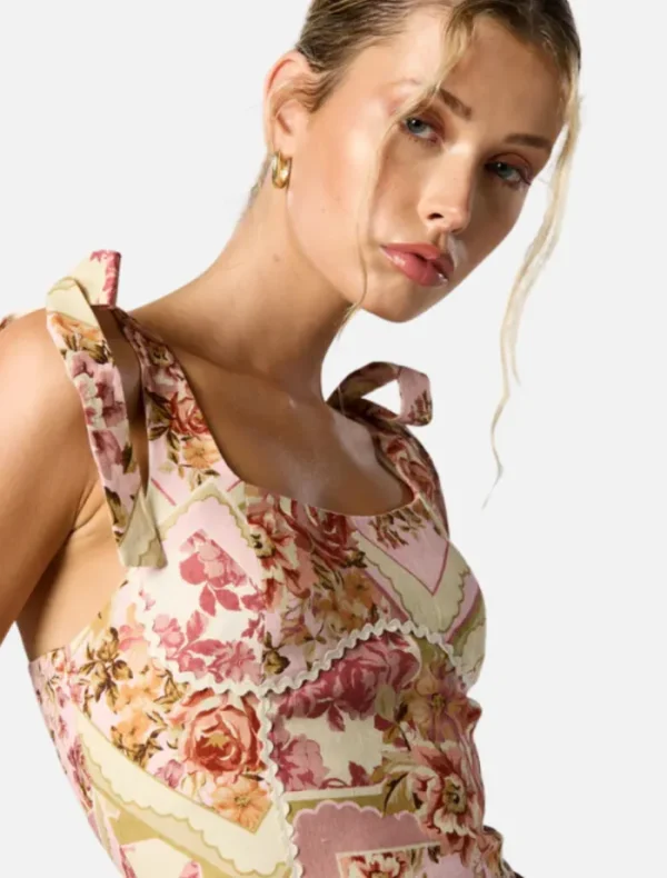 Winona Vaughn Tie Short Dress - Vintage Florals< Casual Dresses | Mini Dresses