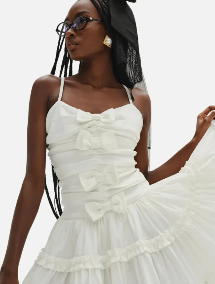 whipped_cream_taffeta_min_3.webp For Love & Lemons Whipped Cream Taffeta Mini Dress - White< Casual Dresses | Mini Dresses