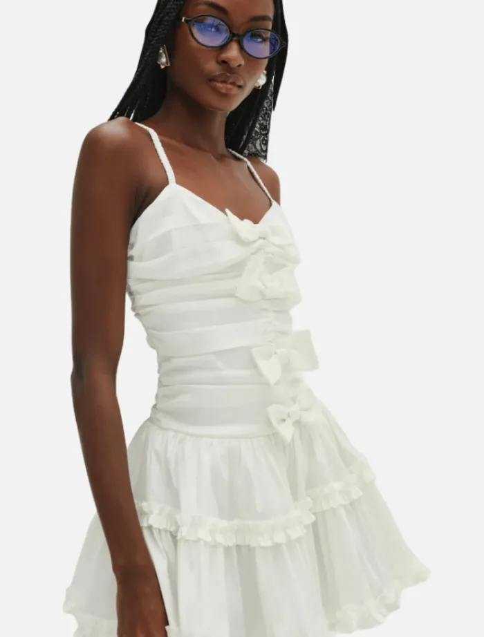 whipped_cream_taffeta_min_4.webp For Love & Lemons Whipped Cream Taffeta Mini Dress - White< Casual Dresses | Mini Dresses