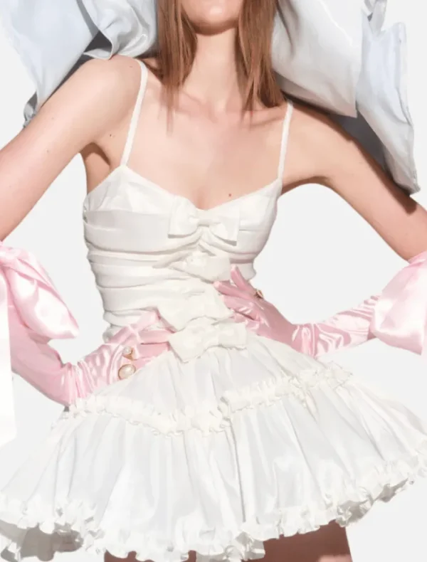 For Love & Lemons Whipped Cream Taffeta Mini Dress - White< Casual Dresses | Mini Dresses